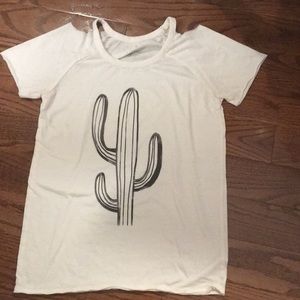 White Cactus Cut-Out Shirt